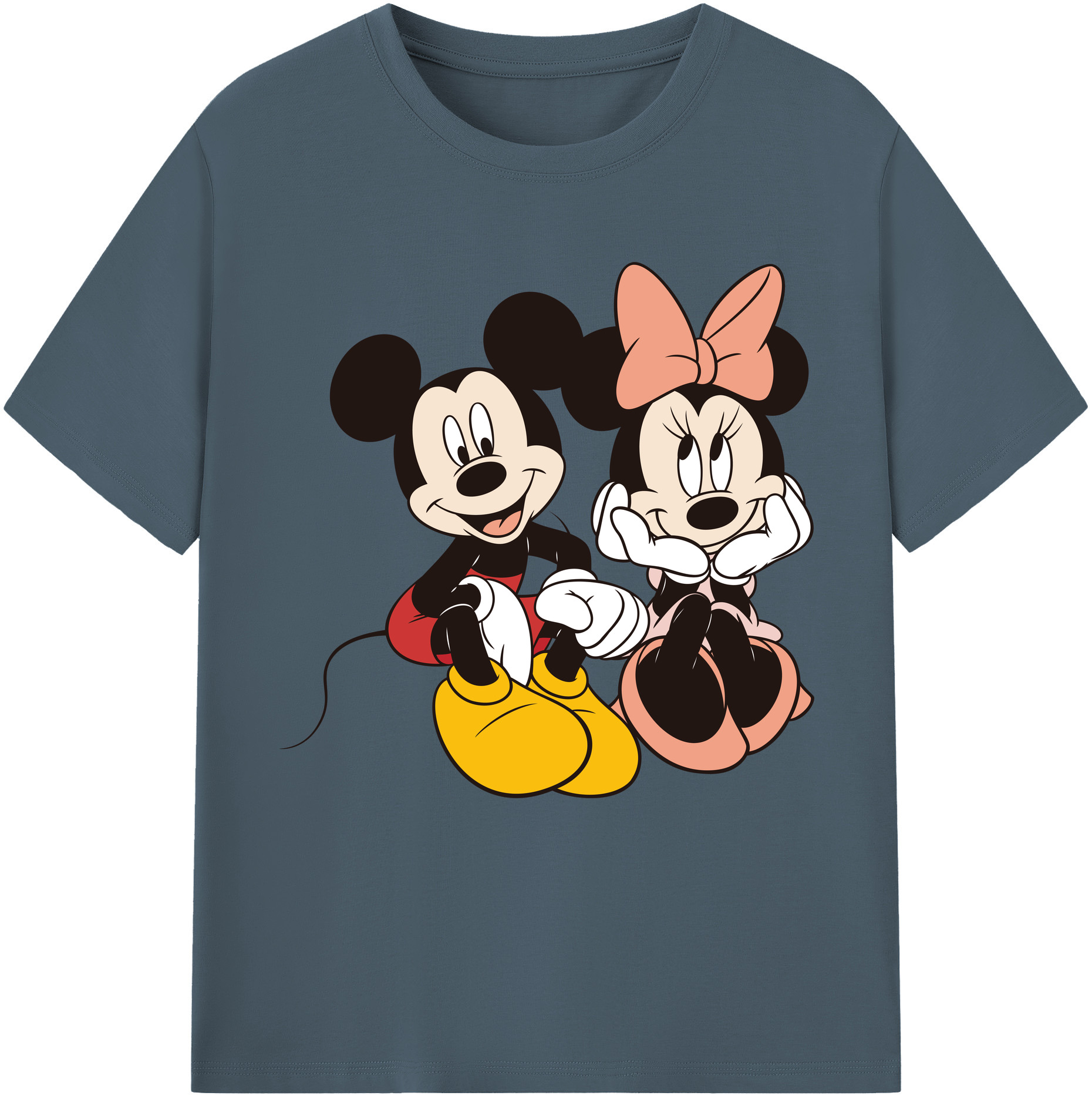 （画像用） ミッキーマウス Mickey Mouse 綿100％半袖Tシャツ（フロントプリント）